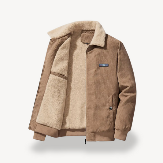 Elarova | Herren-Bomberjacke aus Cord mit Sherpa-Futter