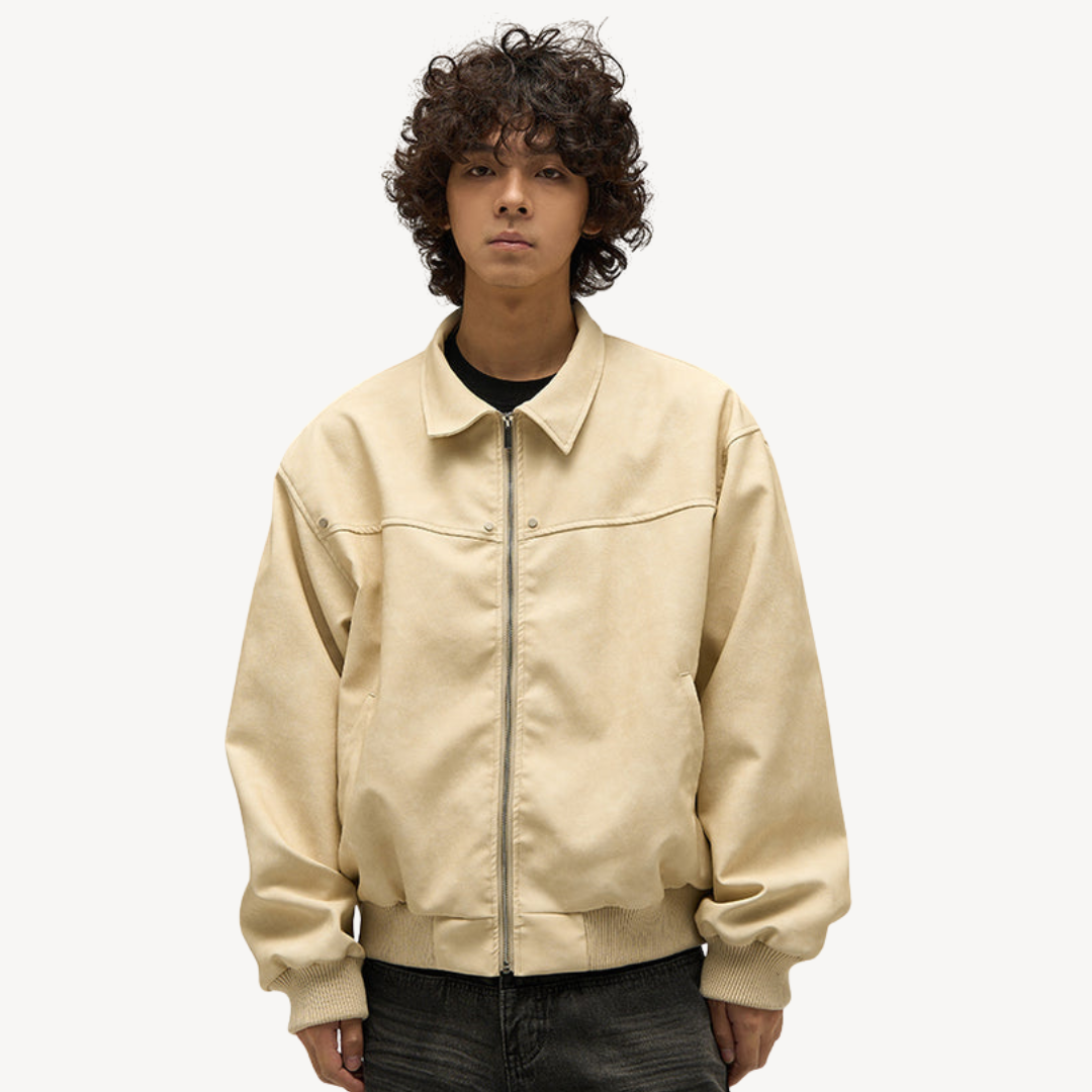 Elarova | Herren-Bomberjacke aus Kunstleder