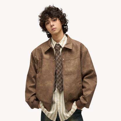 Elarova | Herren-Bomberjacke aus Kunstleder