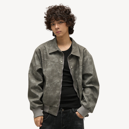 Elarova | Herren-Bomberjacke aus Kunstleder