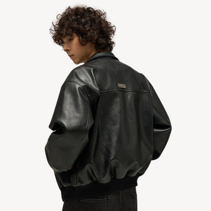 Elarova | Herren-Bomberjacke aus Kunstleder