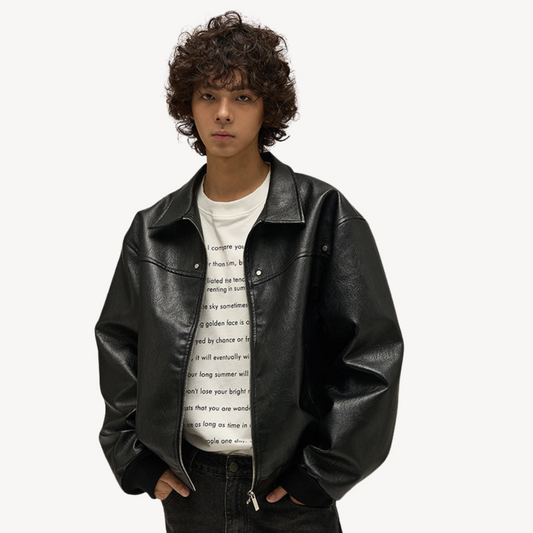 Elarova | Herren-Bomberjacke aus Kunstleder