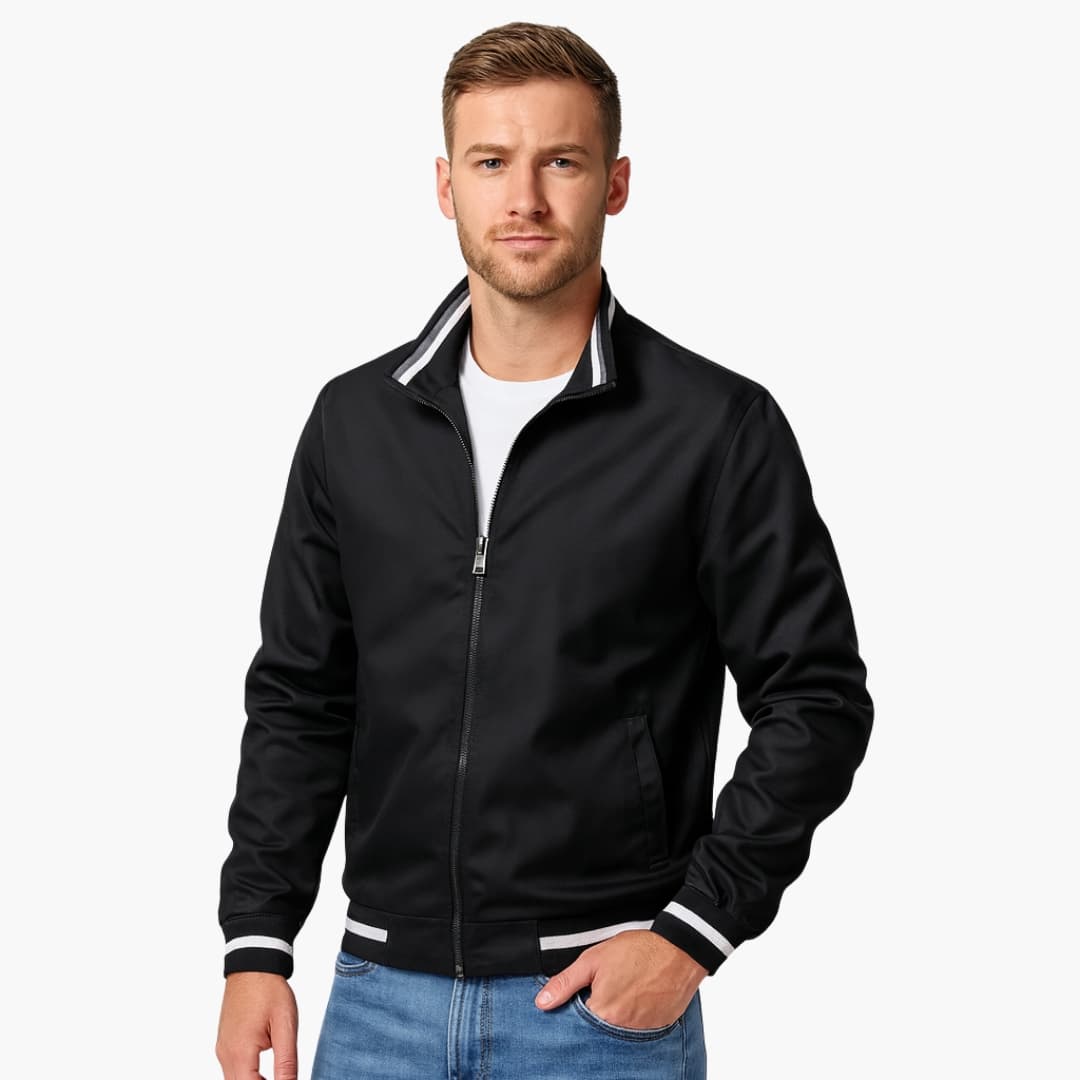 Elarova | Herren Bomberjacke mit Gestreiften Details
