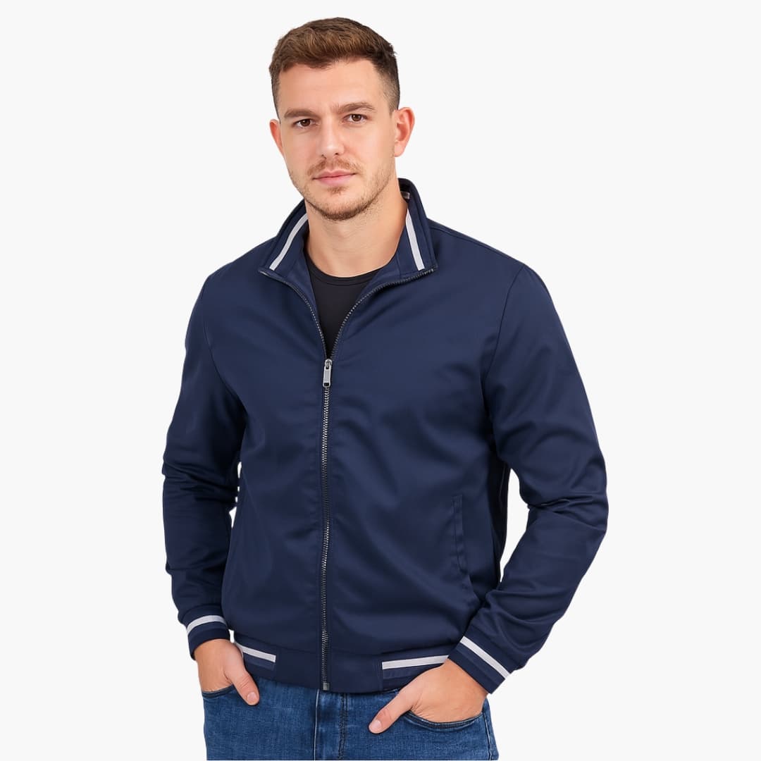Elarova | Herren Bomberjacke mit Gestreiften Details