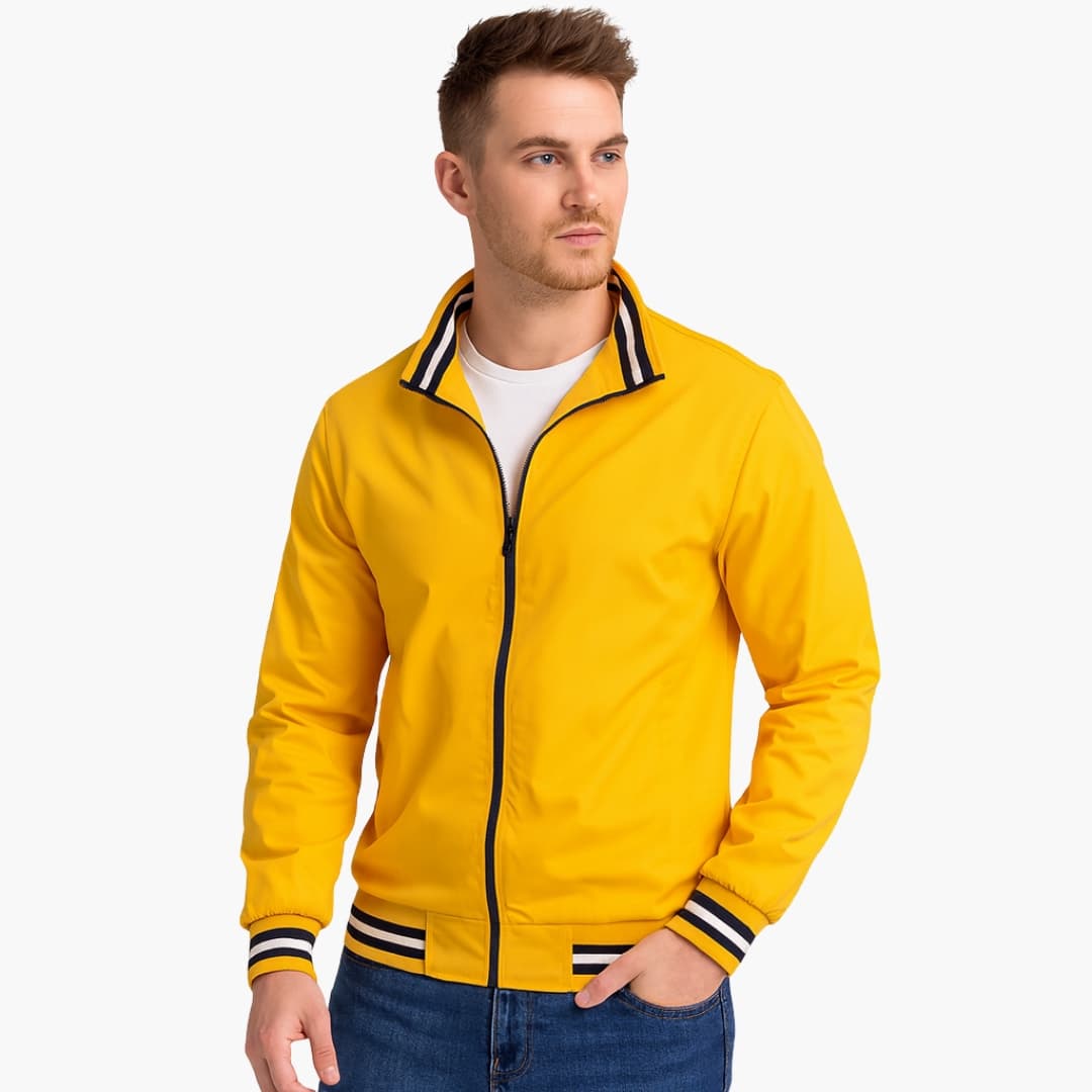 Elarova | Herren Bomberjacke mit Gestreiften Details