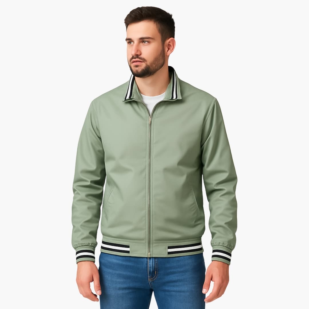 Elarova | Herren Bomberjacke mit Gestreiften Details