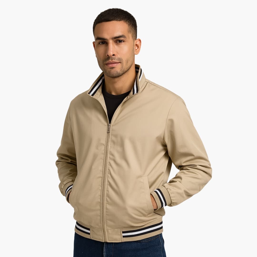 Elarova | Herren Bomberjacke mit Gestreiften Details