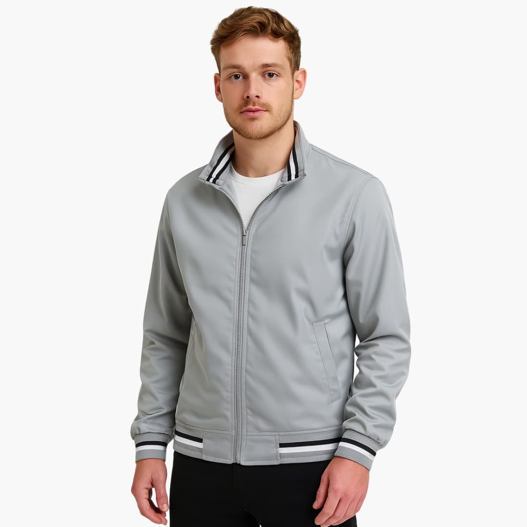 Elarova | Herren Bomberjacke mit Gestreiften Details