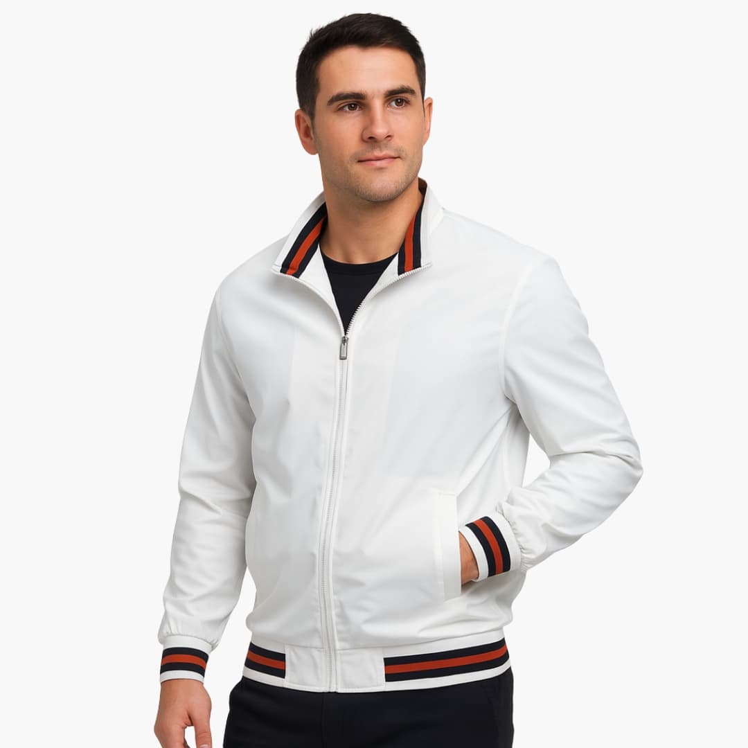 Elarova | Herren Bomberjacke mit Gestreiften Details
