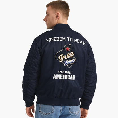 Elarova | Herren Bomberjacke mit Reißverschluss und Patches