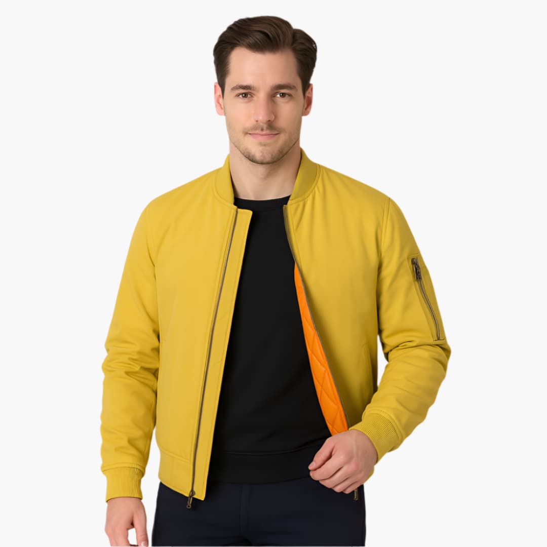 Elarova | Herren-Bomberjacke mit Reißverschluss und Rippbündchen