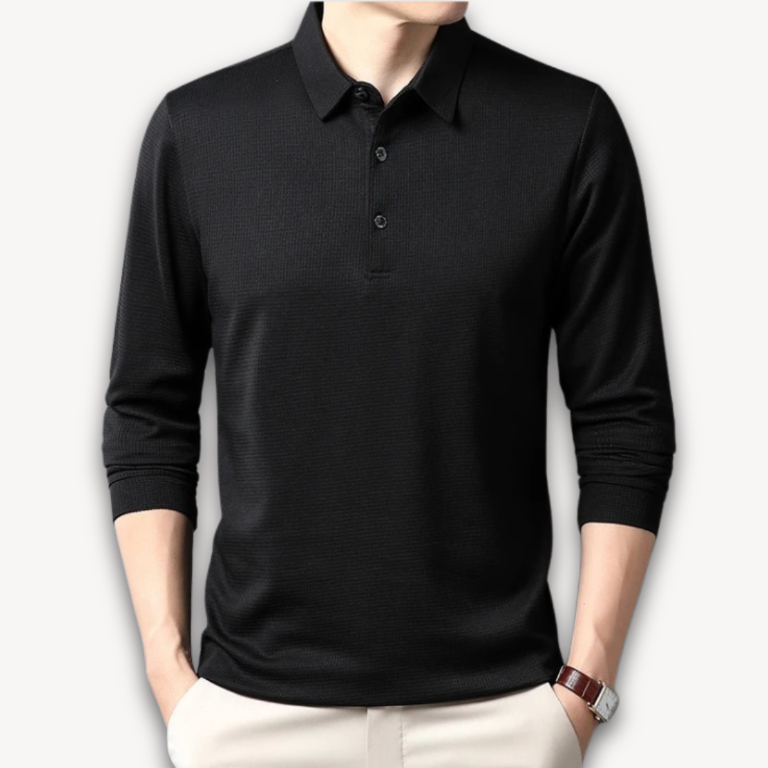 Elarova | Herren Business Casual Polo T-Shirt – Bequemes Langarm-Sommeroberteil