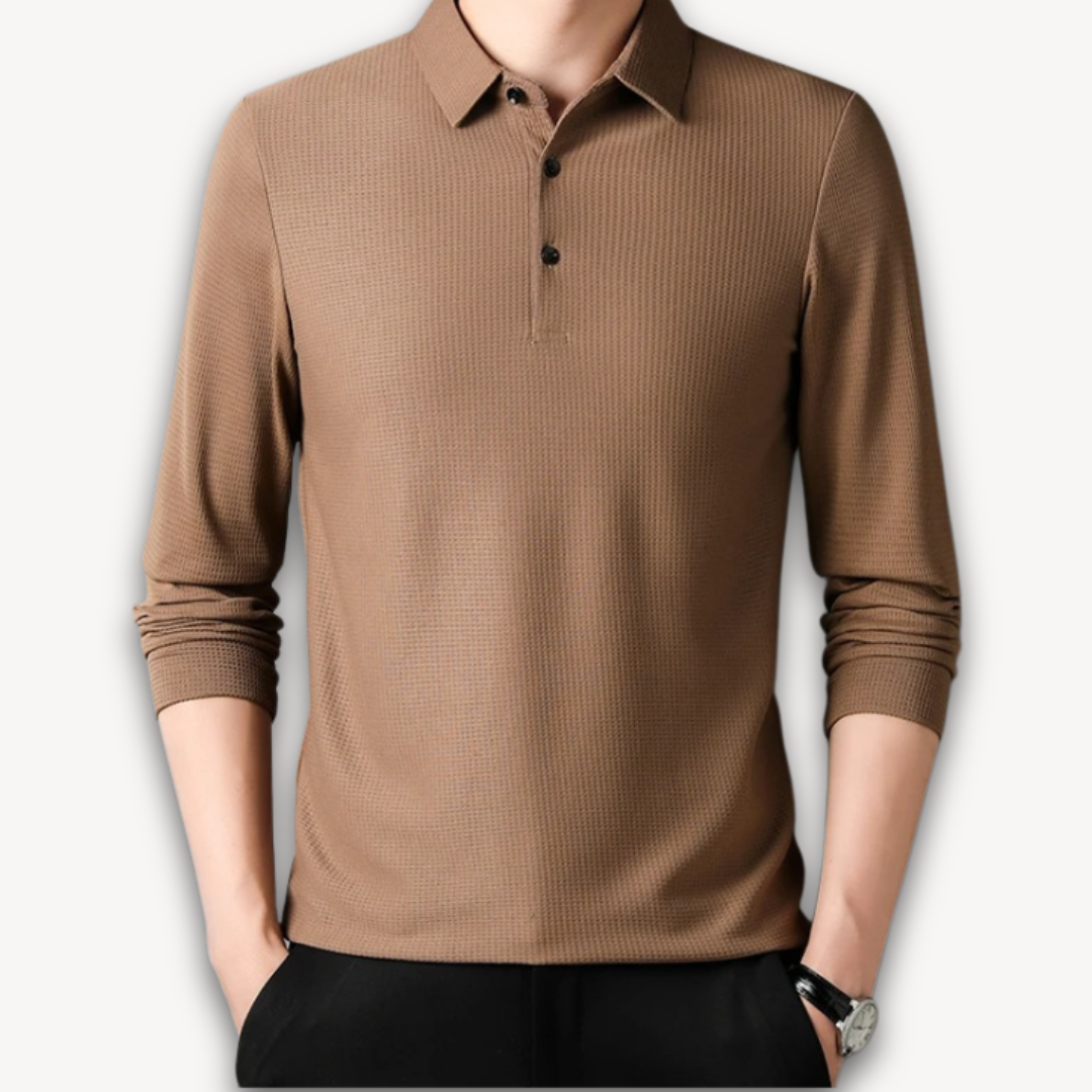 Elarova | Herren Business Casual Polo T-Shirt – Bequemes Langarm-Sommeroberteil