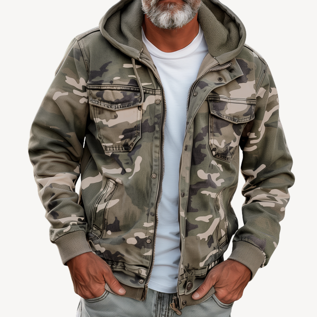 Elarova | Herren Camouflage Jacke mit Kapuze