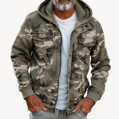 Elarova | Herren Camouflage Jacke mit Kapuze