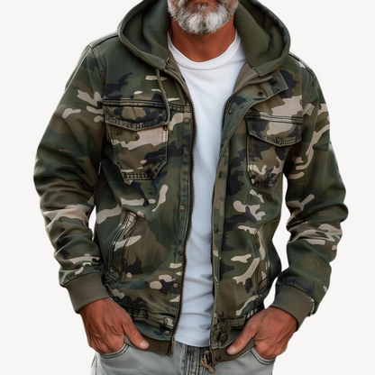 Elarova | Herren Camouflage Jacke mit Kapuze