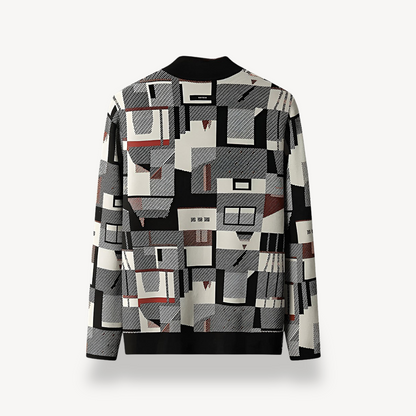 Elarova | Herren-Cardigan mit geometrischem Print