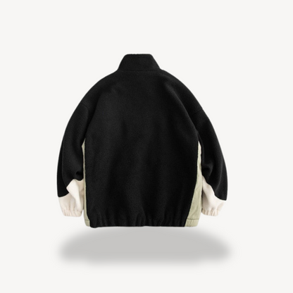 Elarova | Herren-Colorblock-Fleecejacke mit Reißverschluss