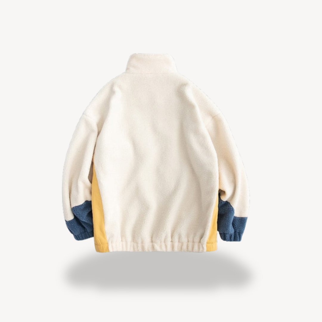 Elarova | Herren-Colorblock-Fleecejacke mit Reißverschluss