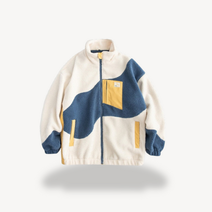 Elarova | Herren-Colorblock-Fleecejacke mit Reißverschluss