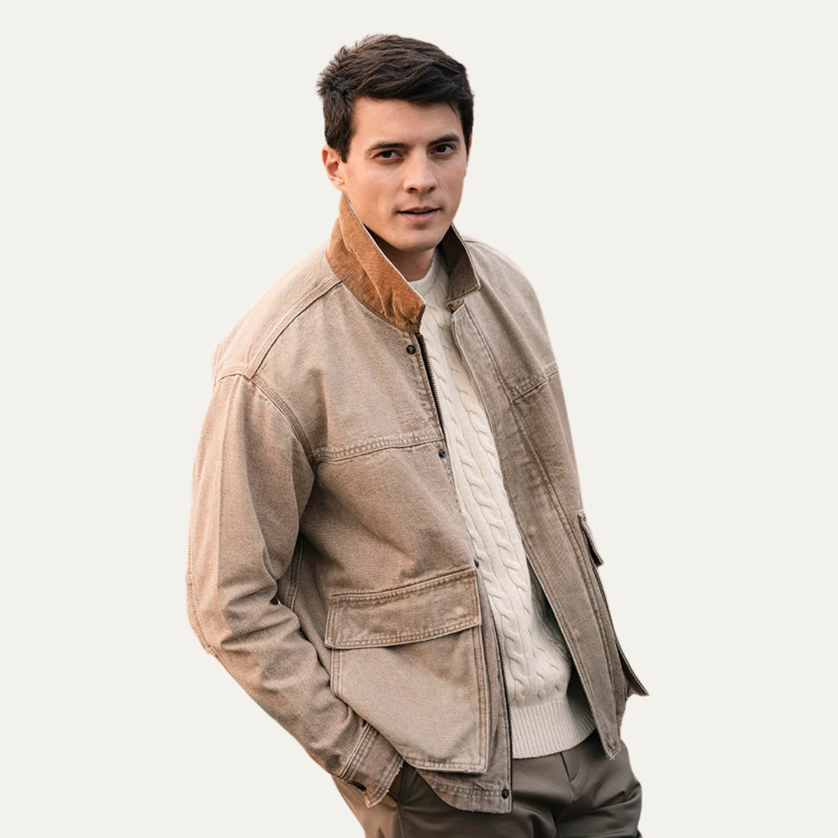 Elarova | Herren-Cord-Truckerjacke