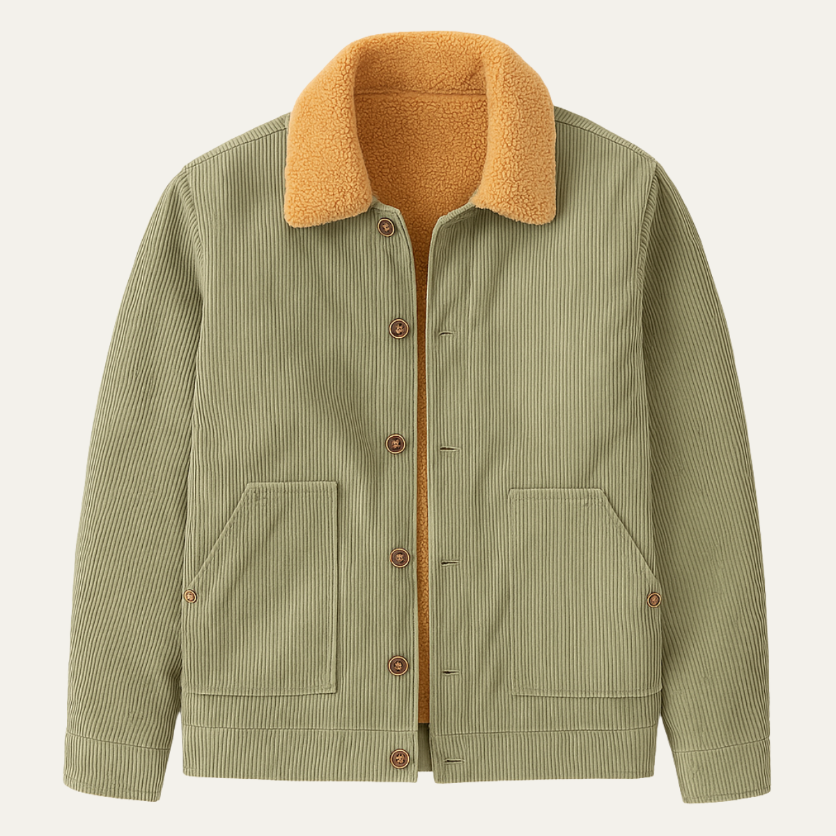 Elarova | Herren-Cordjacket mit Kragen aus Kunstfell