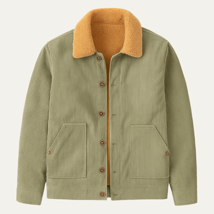 Elarova | Herren-Cordjacket mit Kragen aus Kunstfell