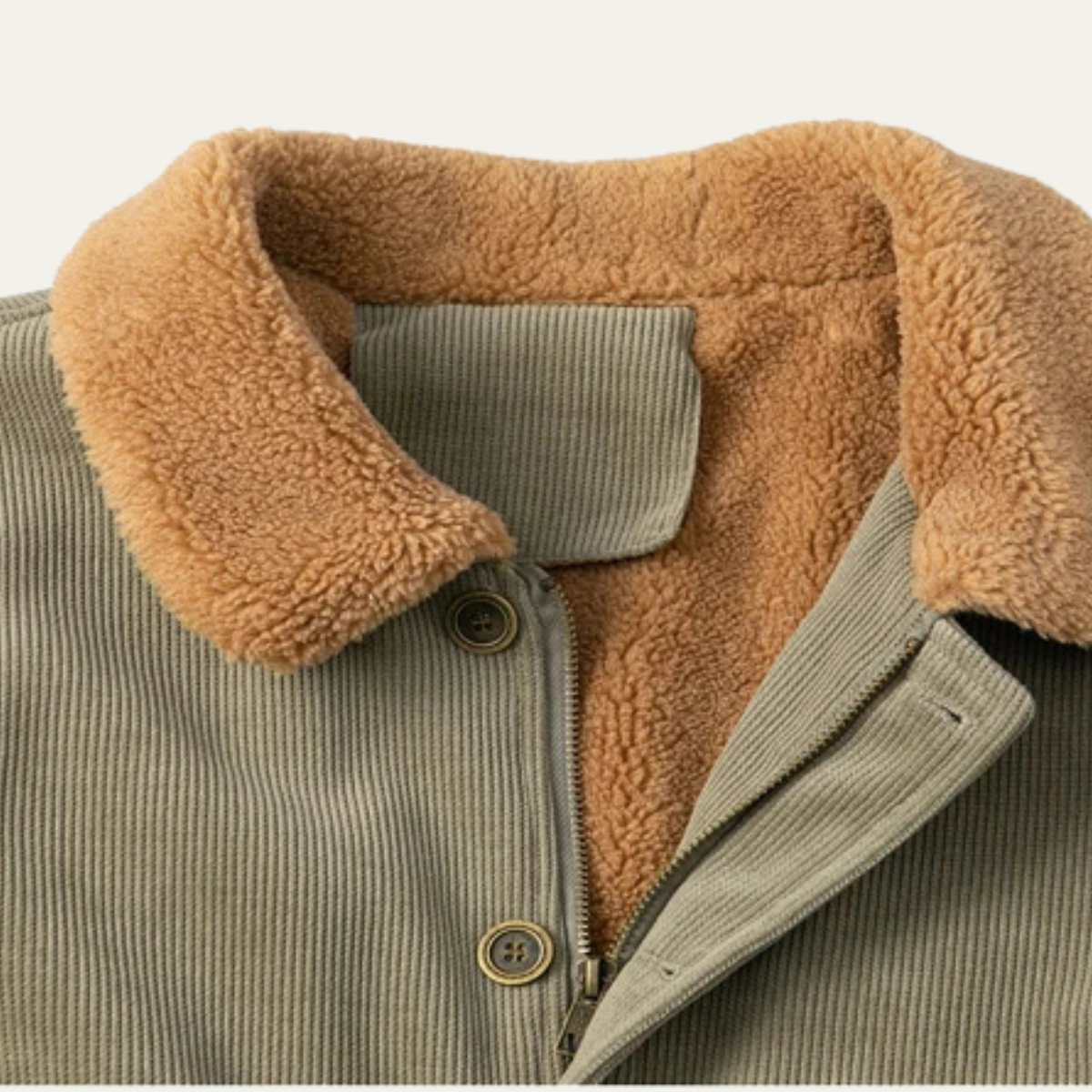 Elarova | Herren-Cordjacket mit Kragen aus Kunstfell