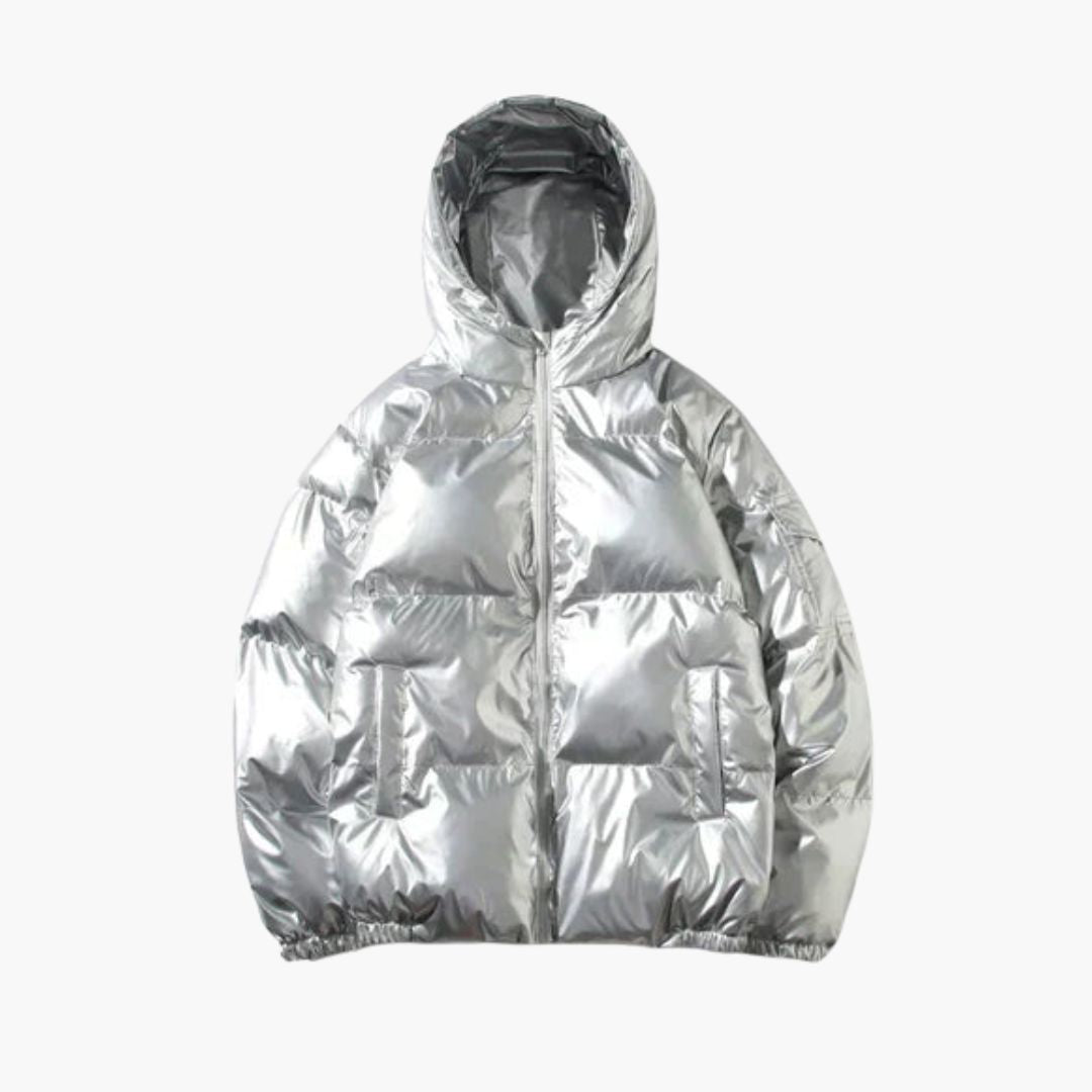 Elarova | Herren Daunenjacke mit Reißverschluss und langen Ärmeln