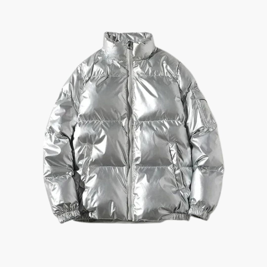 Elarova | Herren Daunenjacke mit Reißverschluss und langen Ärmeln