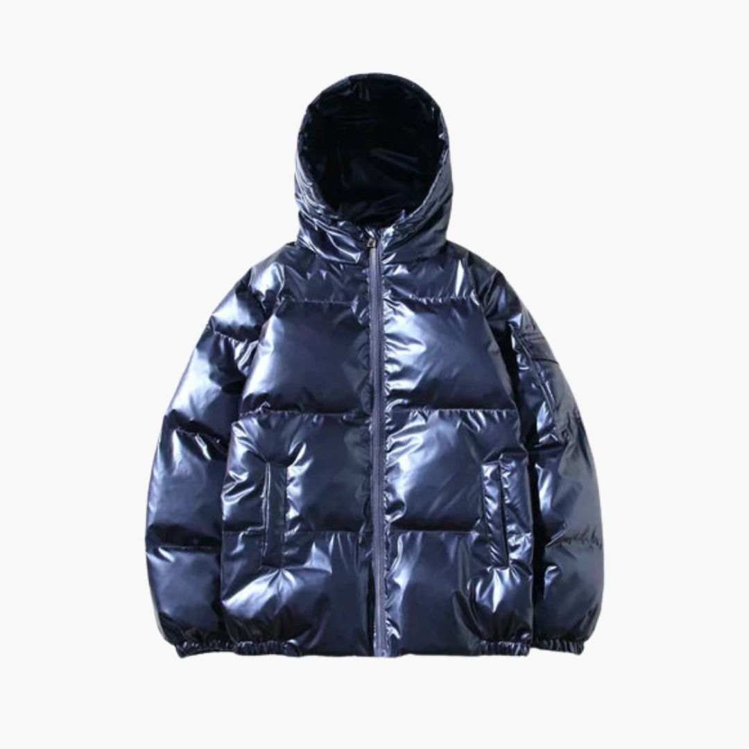 Elarova | Herren Daunenjacke mit Reißverschluss und langen Ärmeln