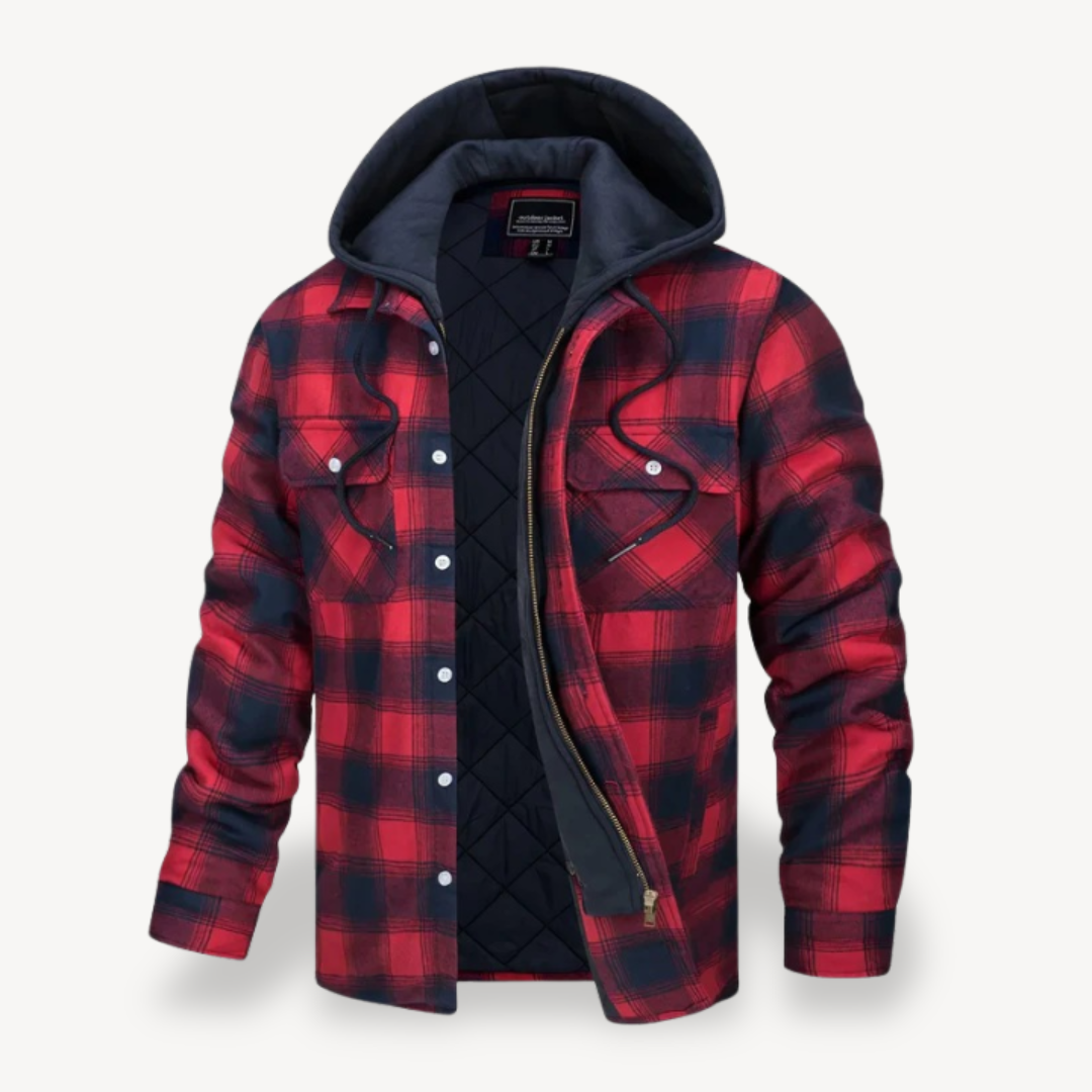 Elarova | Herren-Flanelljacke mit Kapuze