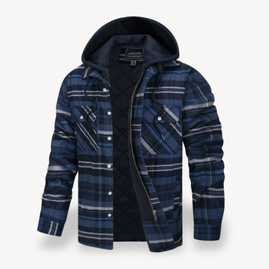 Elarova | Herren-Flanelljacke mit Kapuze