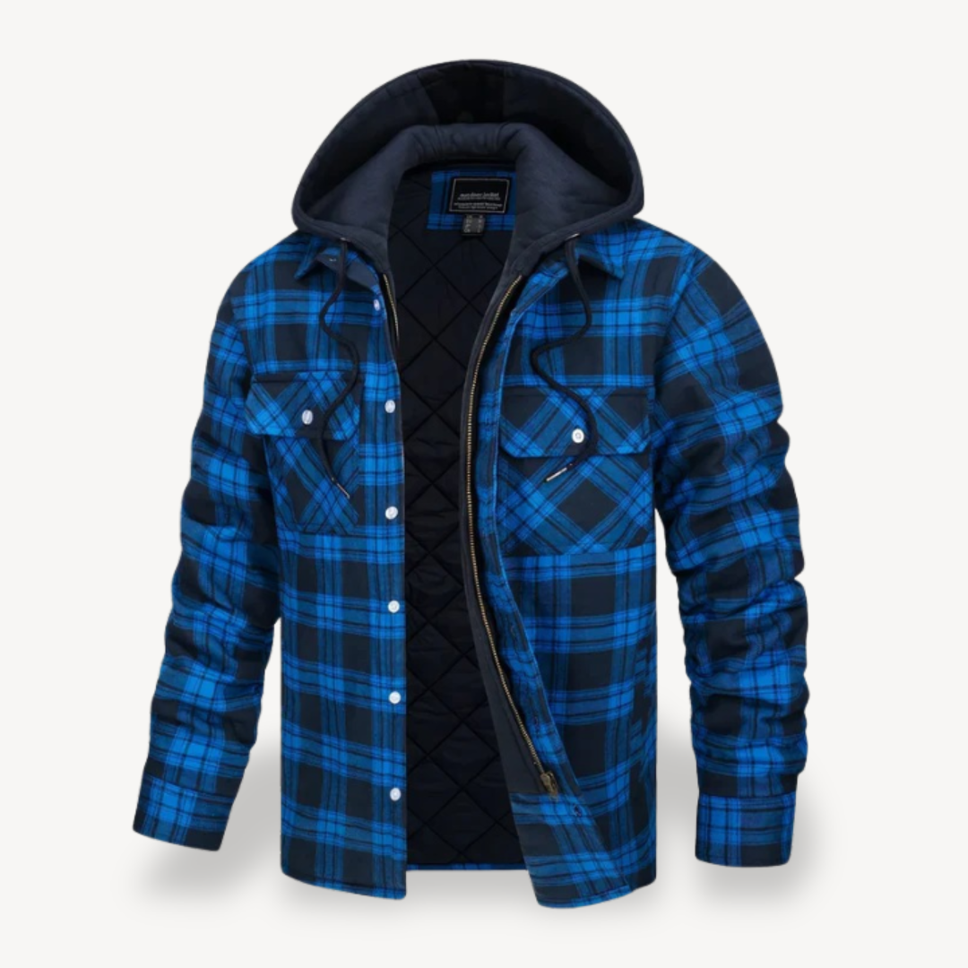 Elarova | Herren-Flanelljacke mit Kapuze