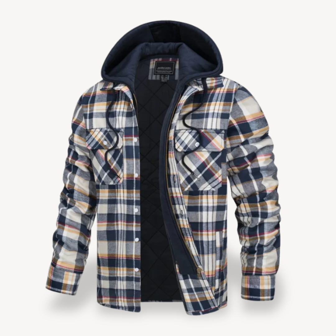 Elarova | Herren-Flanelljacke mit Kapuze