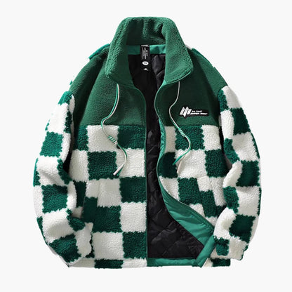 Elarova | Herren-Fleecejacke mit Schachbrettmuster