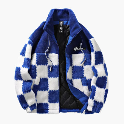 Elarova | Herren-Fleecejacke mit Schachbrettmuster