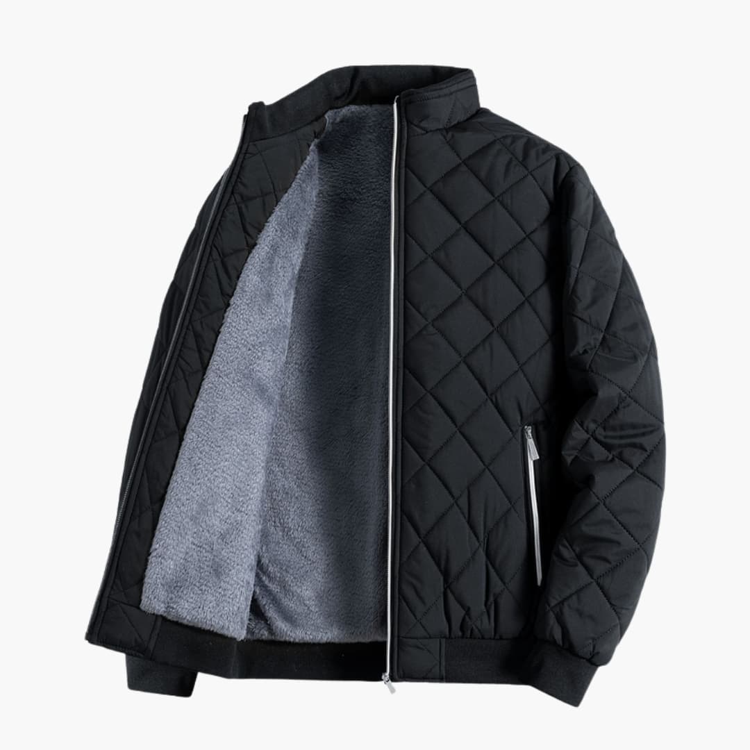 Elarova | Herren-Fleecejacke mit Stehkragen und Reißverschluss