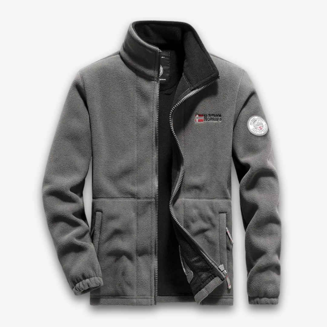 Elarova | Herren Fleecejacke, warmer Winter-Outdoormantel – durchgehender Reißverschluss