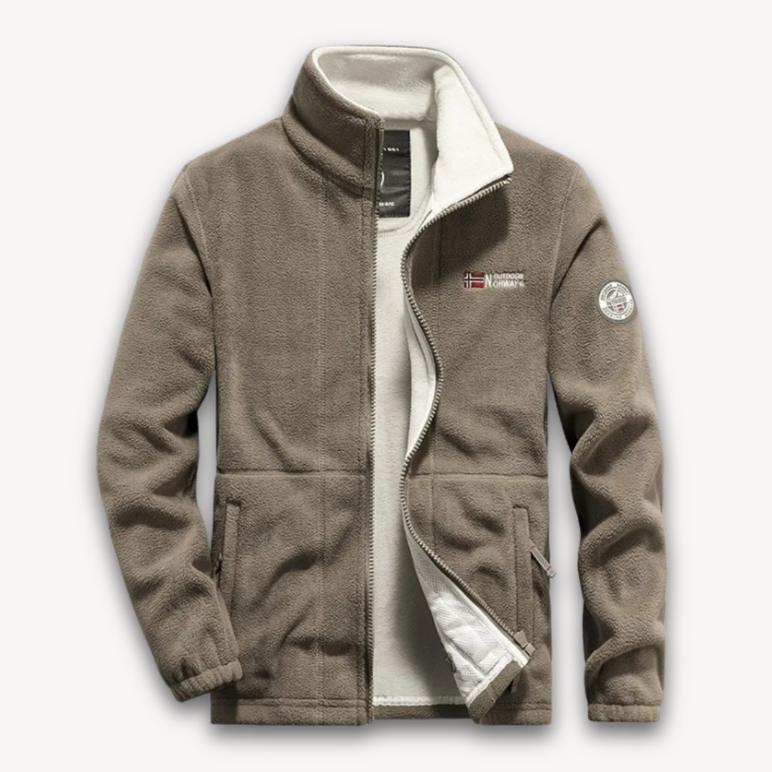 Elarova | Herren Fleecejacke, warmer Winter-Outdoormantel – durchgehender Reißverschluss