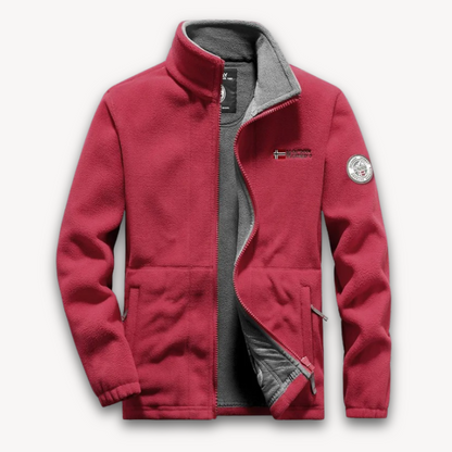 Elarova | Herren Fleecejacke, warmer Winter-Outdoormantel – durchgehender Reißverschluss