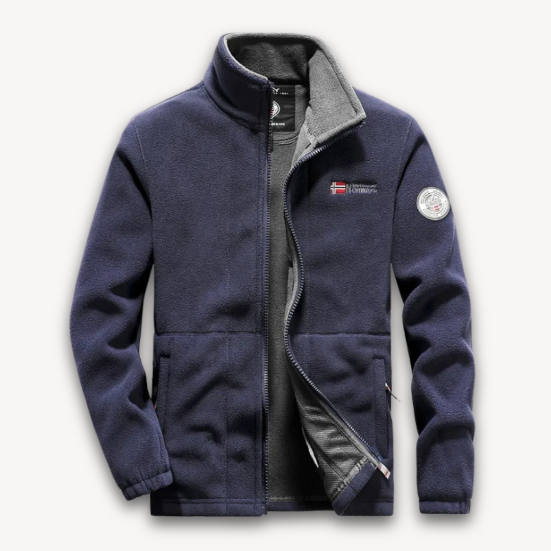 Elarova | Herren Fleecejacke, warmer Winter-Outdoormantel – durchgehender Reißverschluss