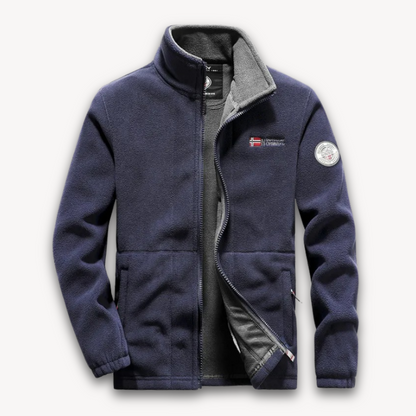 Elarova | Herren Fleecejacke, warmer Winter-Outdoormantel – durchgehender Reißverschluss