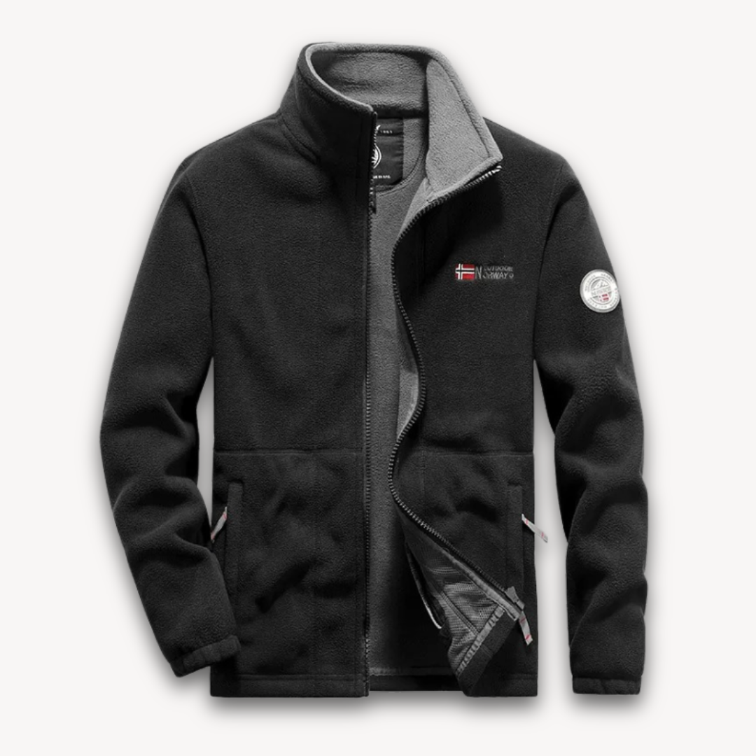 Elarova | Herren Fleecejacke, warmer Winter-Outdoormantel – durchgehender Reißverschluss