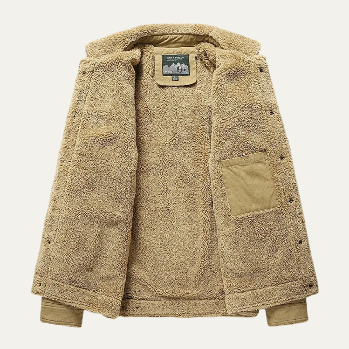 Elarova | Herren-Freizeitjacke mit Sherpa-Futter, Druckknöpfen und Taschen
