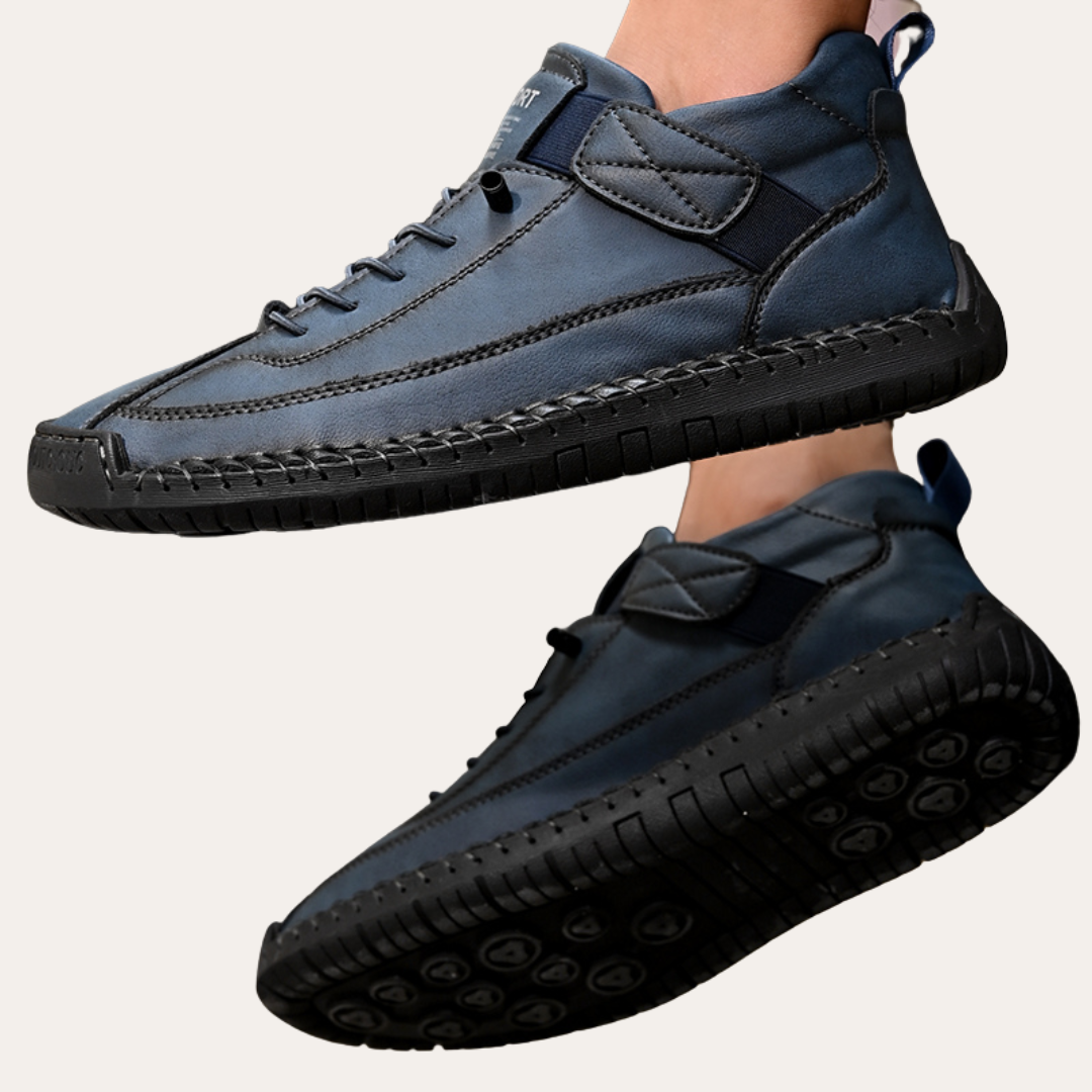 Elarova | Herren Freizeitschuhe aus Leder – Rutschfest & Bequem