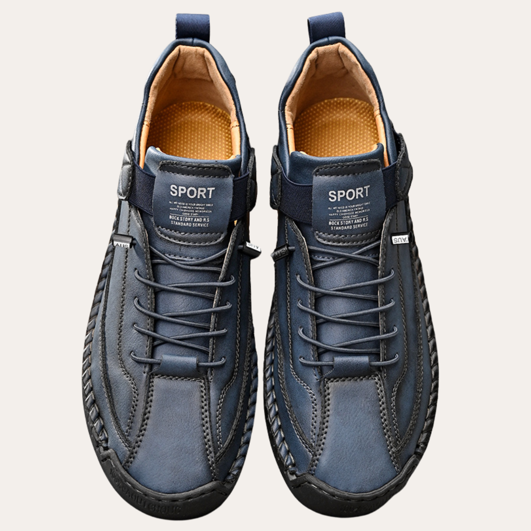 Elarova | Herren Freizeitschuhe aus Leder – Rutschfest & Bequem