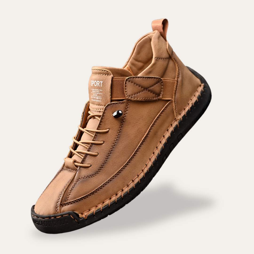 Elarova | Herren Freizeitschuhe aus Leder – Rutschfest & Bequem