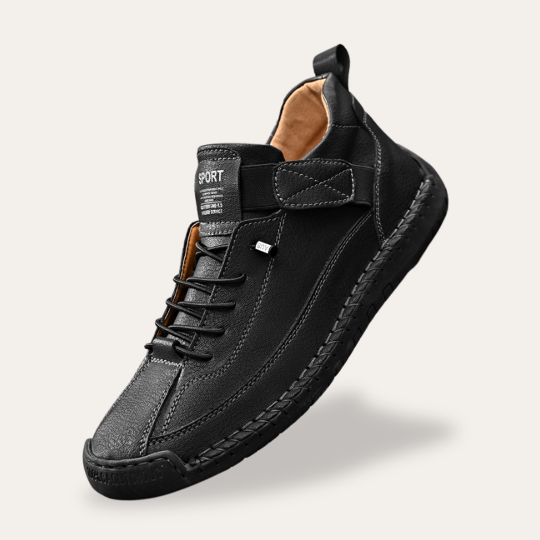 Elarova | Herren Freizeitschuhe aus Leder – Rutschfest & Bequem