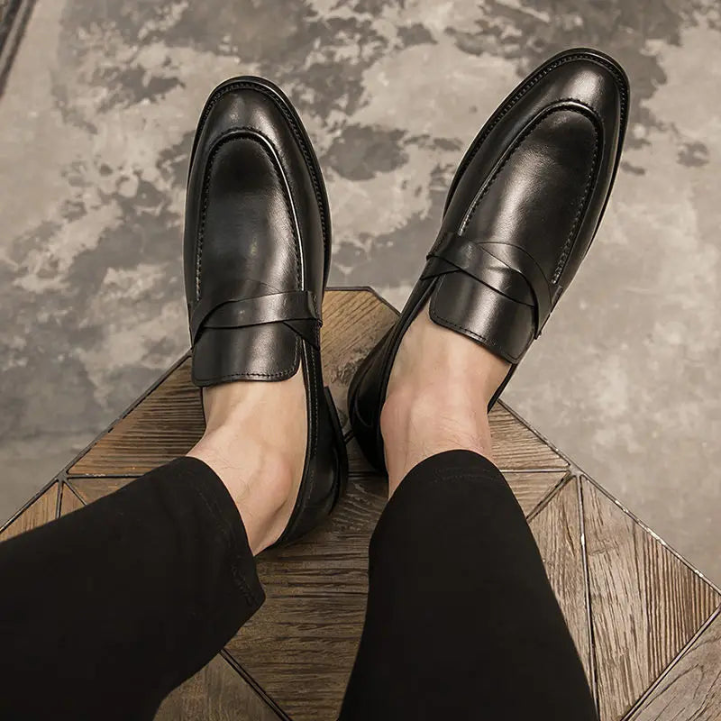 Elarova | Herren Lässig Leder Slipper Leder Slipper Für Männer